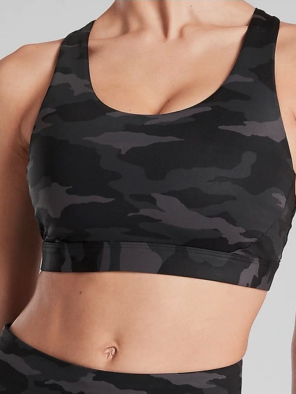 Athleta | D-DD Ultimate Printed Bra Black Gray Camo size 1X NWT